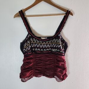 Flora Nikrooz Cinched Beaded Spaghetti Strap Top